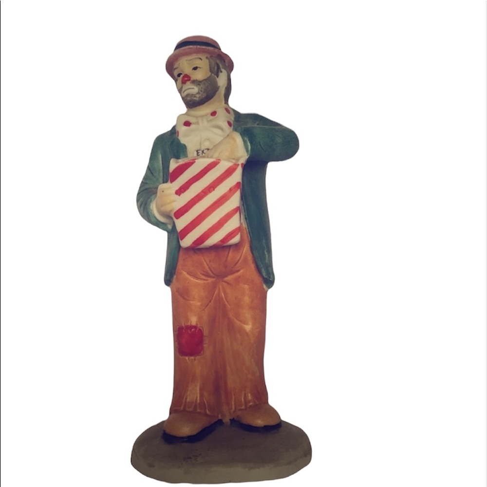 Emmett Kelly Jr. Figurine Eating Popcorn 5.5” In.